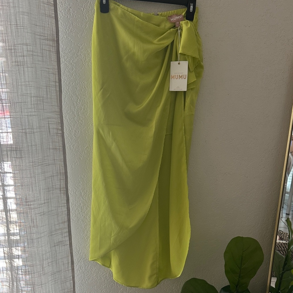 Show Me Your MuMu Chartreuse Midi Skirt